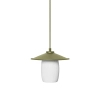 Nowoczesna wisząca lampa Jingu JNA11414P0 ryflowany klosz oliwkowy