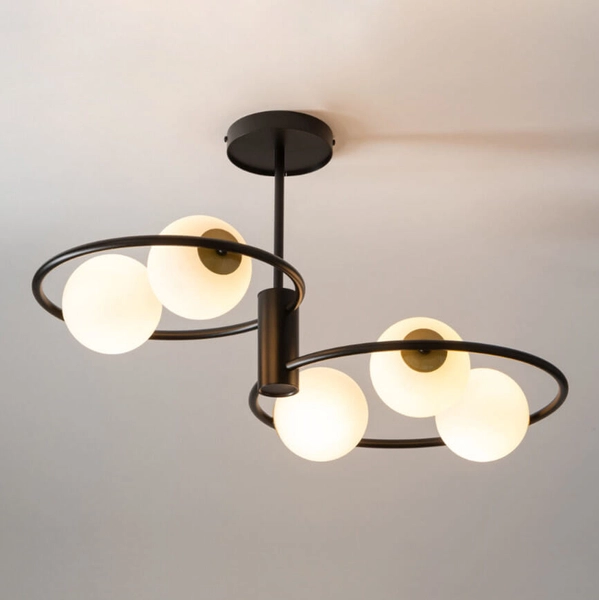 Salonowa lampa sufitowa Aqua 33468 Sigma ball ring czarna biała