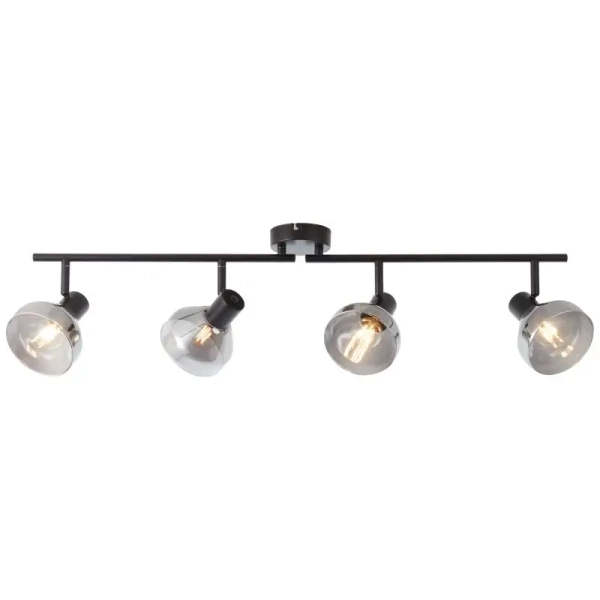 Szklana lampa sufitowa Reflect 82732/06 loftowa przydymiona czarna