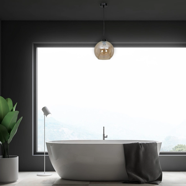 Loftowa LAMPA wisząca SOFIA MLP6578 Milagro szklana OPRAWA skandynawski ZWIS kula czarna bursztynowa