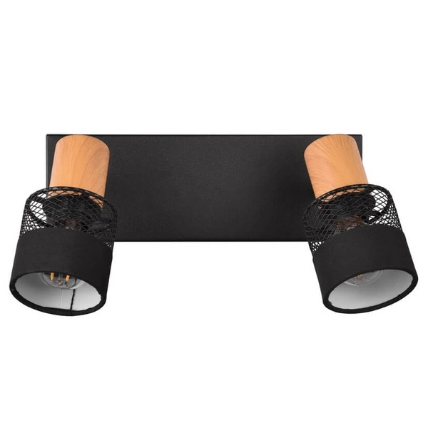 Abażurowe reflektorki na listwie Nandini 811700232 regulacja czarne drewno