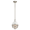 Lampa wisząca kopuła QN-TOLLIS-MP-BN szklana biała nikiel