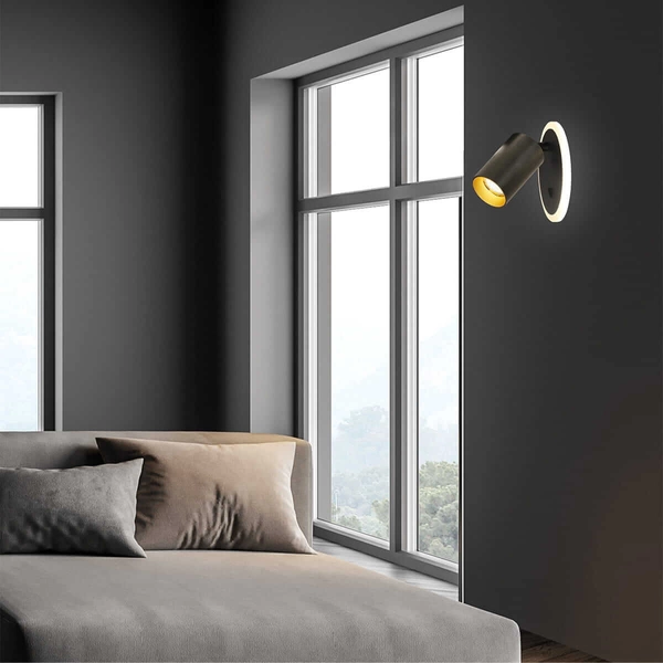 Ścienny kinkiet do salonu Parma LP-0612/1WS BK Light Prestige LED zmienna barwa czarny