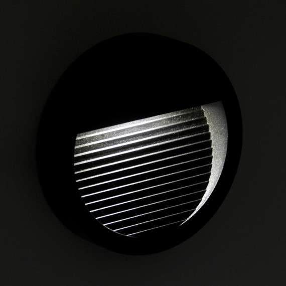LAMPA schodowa Q8 LED 313744 Polux ścienna OPRAWA metalowa LED 3W 4000K okrągła IP44 grafitowa