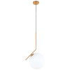 LAMPA wisząca CONDI MDM-7475/1-L-G MDECO modernistyczna OPRAWA szklany ZWIS kula ball mosiądz biała