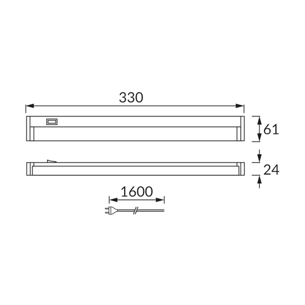 Lampa liniowa podszafkowa Manuel 03560 Ideus LED 6,5W 4100K 670lm biała