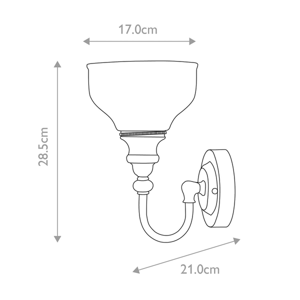 Szklany kinkiet ścienny Cheadle BATH-CD1 Elstead IP44 metal szkło chrom