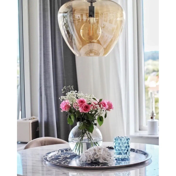 Salonowa wisząca lampa nad stół Bellissimo Grande 4200870-5503 bursztynowa