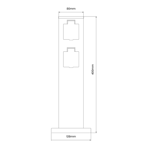 Słupek 2-gniazda Electric EKO0432 na taras metalowy czarny