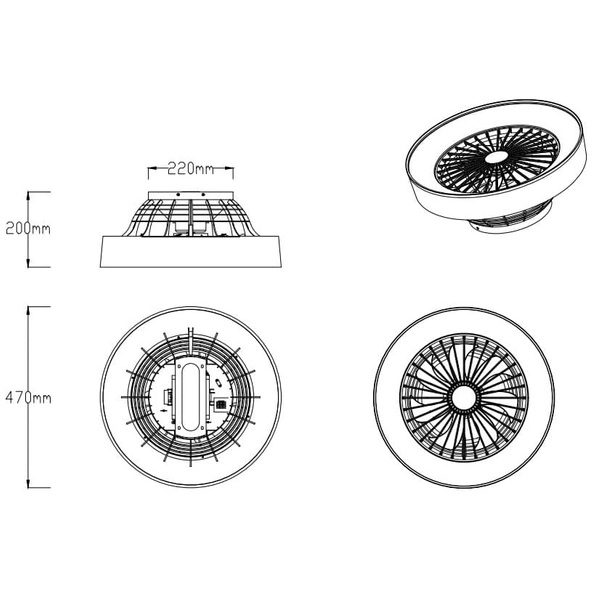 Ledowy plafon z wentylatorem FARSUND R62662111 RL Light 30W 3000-6500K ściemniany szary
