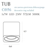 Zestaw downlight Tub C0156 + RC0155/C0156 GOLD Maxlight LED 7W 3000K biały pierścień złoty