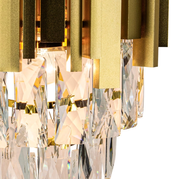 Kinkiet ścienny Valetta 6268/1 TR kryształowy do sypialni złoty