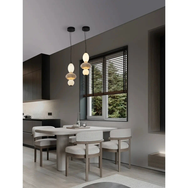 Lampa wisząca skandynawska CASURNO LE45221 LED 18W 3000K beżowa biała