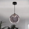 Lampa szklana wisząca nad wyspę Brin 31-38333 ball do sypialni przydymiona