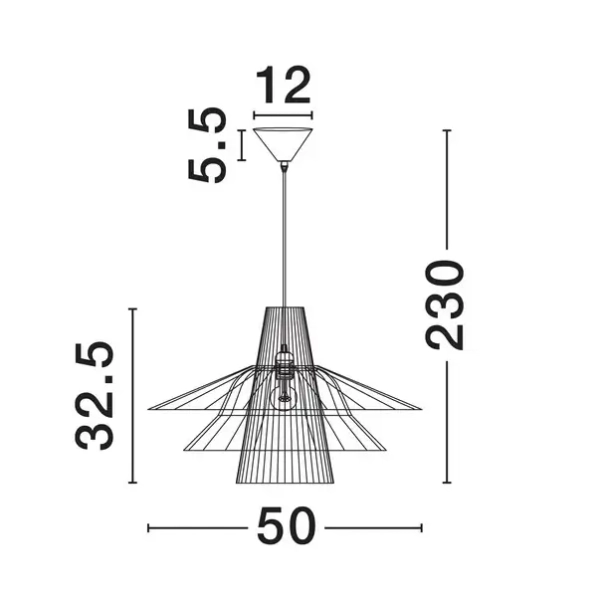 Sznurkowa wisząca lampa LOREZIA LE45373 boho do salonu brązowa