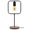 Industrialna lampka stołowa Rufin 3219 metalowa ramka czarna drewno