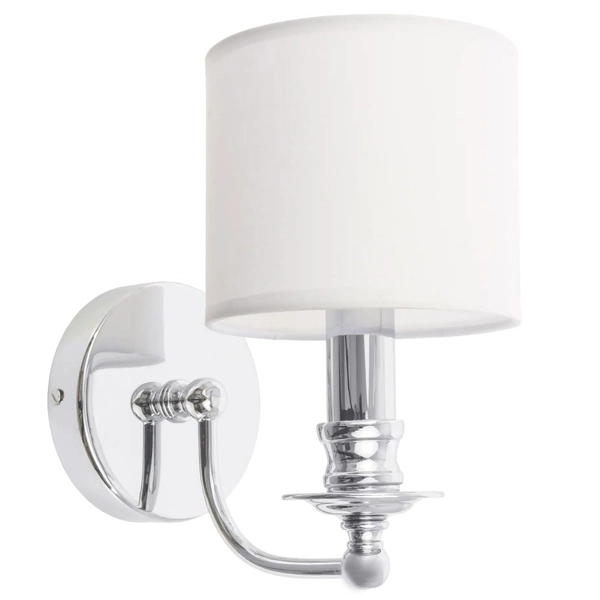 Klasyczna LAMPA ścienna ABU DHABI W01888WH Cosmolight abażurowy kinkiet do sypialni biały