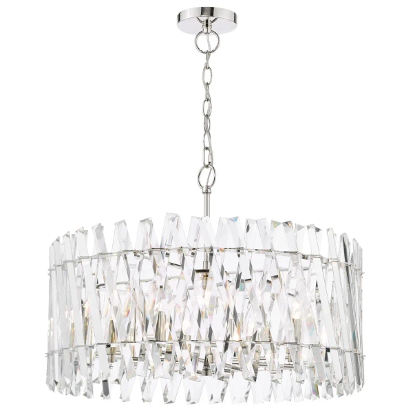 Kryształowa wisząca lampa Entwine ENT0838 do salonu glamour nikiel