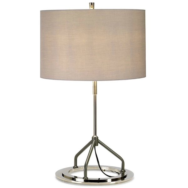 LAMPA stojąca VICENZA-TL-GPN Elstead biurkowa LAMPKA metalowa stołowa szara polerowany nikiel srebrna