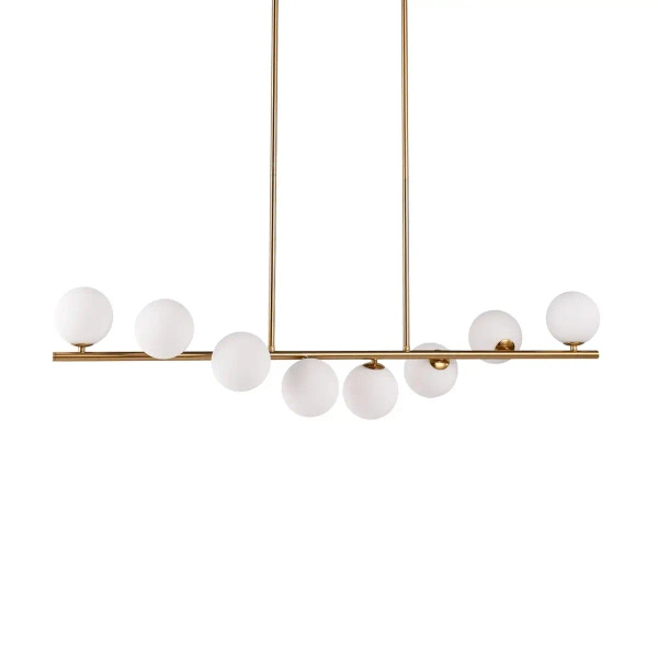 Molekułowa lampa wisząca MOLECULA NOW-10883P8 złota biała 8xG9 kule