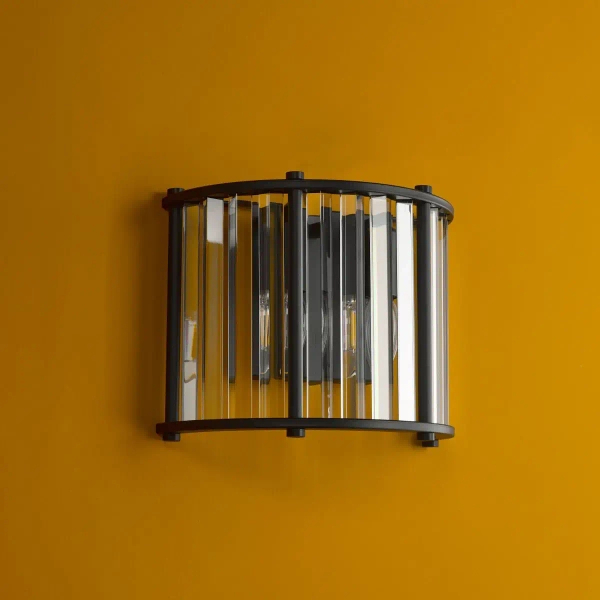Kryształowa lampa ścienna Kiran KIR0922 glamour czarny