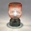 Żebrowana stołowa lampa Rhubarb RHU4203 do sypialni szklana różowa