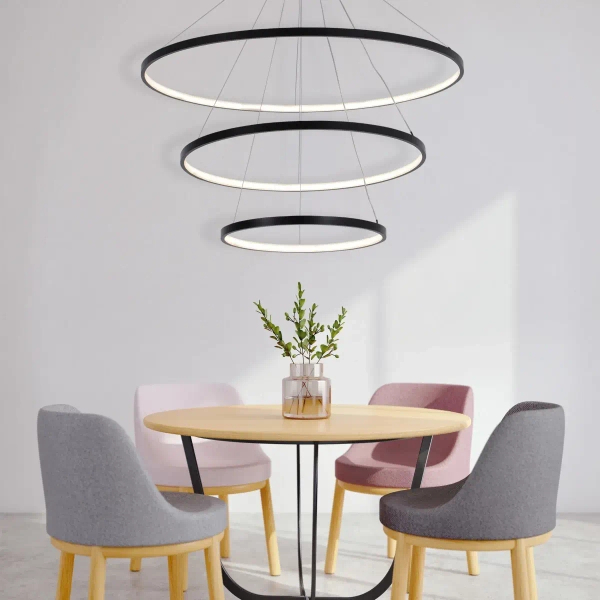 Pierścieniowa lampa wisząca LEA 330024 LED 82W 4000K ringi czarne