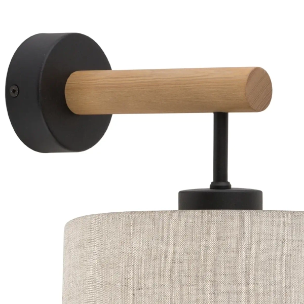 Skandynawska lampa ścienna Eco 5776 tuba sosna lniana beżowy