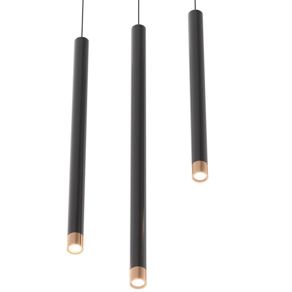 Metalowa lampa wisząca Q I tuba pojedyncza czarna nad wyspę