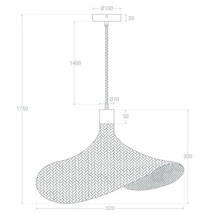 Lampa wisząca z bambusa Boho ABR-LWS-BH40-E27 Abruzzo nad stół brąz