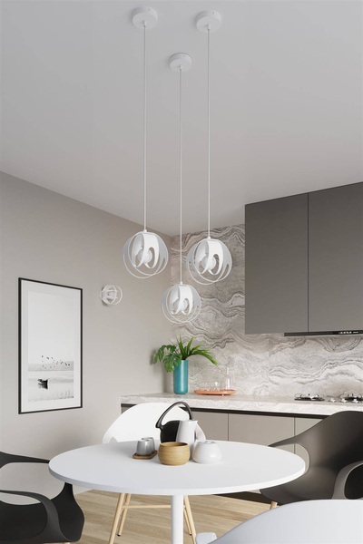 Industrialna lampa wisząca SL.1084 loftowa nad łóżko biała