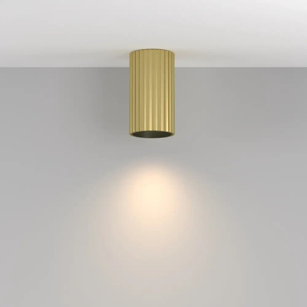 Plafon tubka podłużna ryflowana Calipso C106CL-01-GU10-BS mosiądz