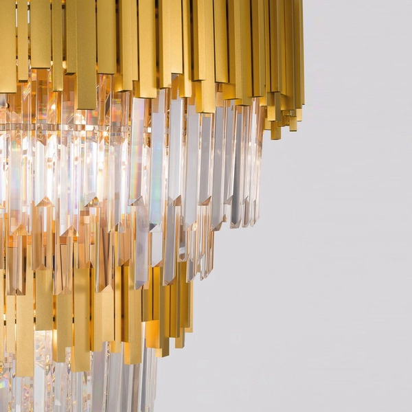 LAMPA wisząca CAMPANA LE42284 Luces Exclusivas metalowa OPRAWA glamour crystal zwis złoty