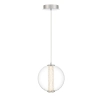 Szklana lampa wisząca kula Atomo QN-ATOMO-1P-PC LED 9W 3000K srebrny