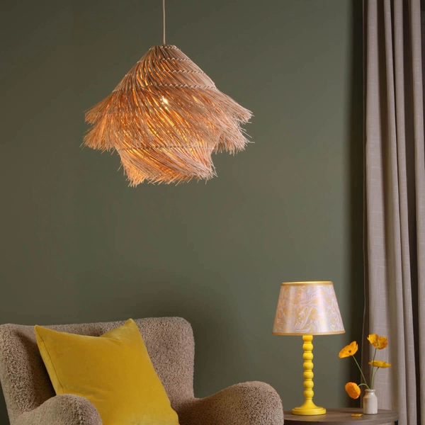 Drewniana lampa wisząca boho Preveli PRE0129 rattan drewniany