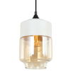 Wisząca LAMPA skandynawska MOLINA MDM-2377/1 W+AMB Italux szklana OPRAWA zwis biały bursztynowy