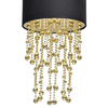 Glamour LAMPA wisząca ALMERIA MLP6439 Milagro okrągła OPRAWA materiałowy ZWIS kryształki crystals czarne