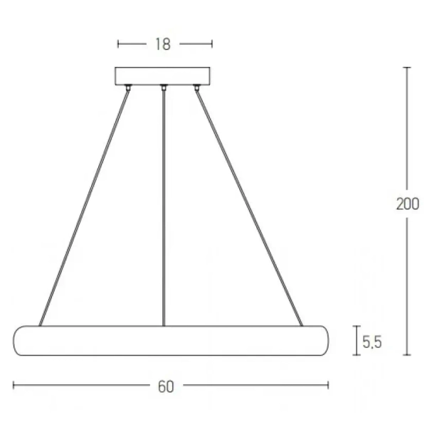 Pierścieniowy żyrandol wiszący 2053 LED 50W 3000K do salonu biały