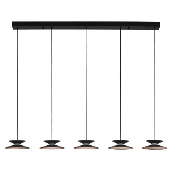 Lampa wisząca na belce GUANAY LE44744 LED 24W 3000K stożki czarna złota