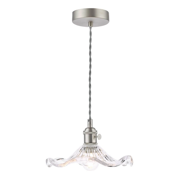 Szklana lampa wisząca Hadano HAD0161-12 do salonu chrom przezroczysty