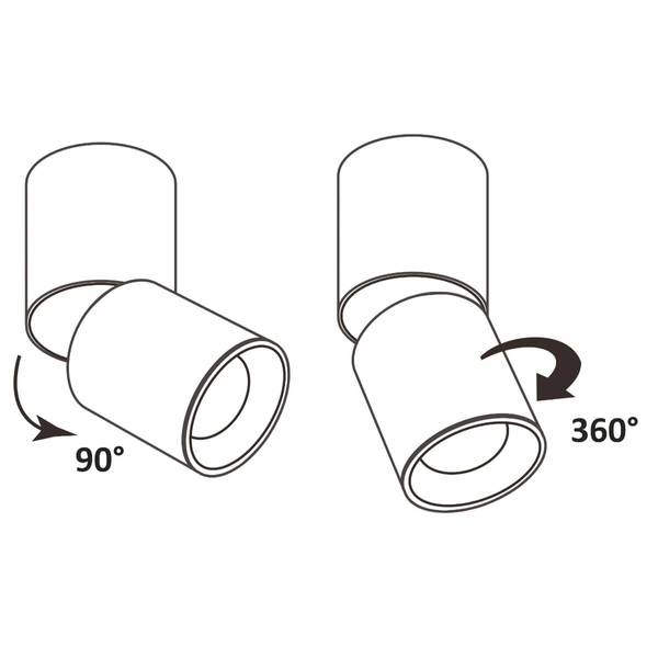 Regulowana lampa sufitowa Nixa downlight tuba biała złota