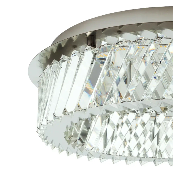 Sufitowa lampa do sypialni LUXORA 11708 LED 20W 3000K crystals nikiel