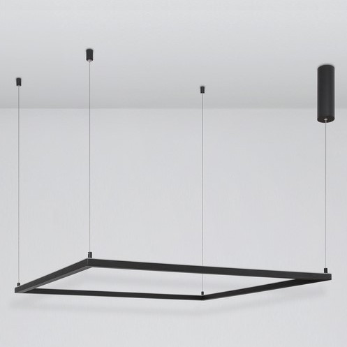 Minimalistyczna LAMPA wisząca JAEN LE41426 Luces Exclusivas metalowa OPRAWA ściemnialny ZWIS LED 50W 3000K kwadratowy czarny