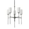 Wisząca lampa abażurowa DARLING ST-9501-5 BLACK czarny biały