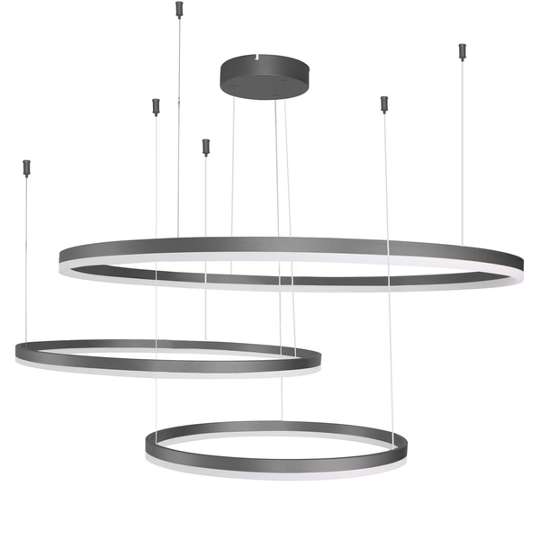 Wisząca lampa nowoczesna Halo LED 130W 3000k pierścienie czarne