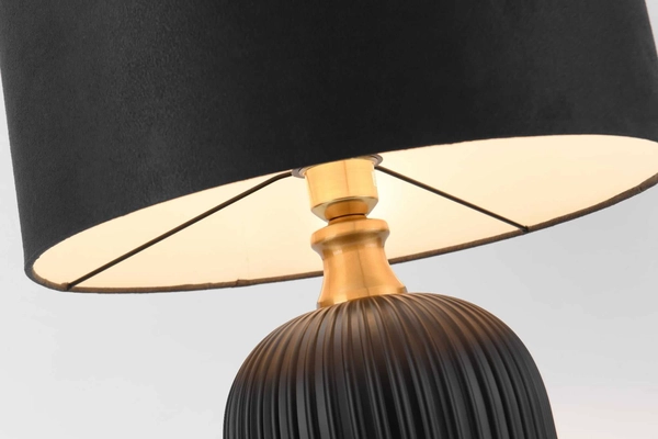 Stołowa lampa Tamiza LP-1515/1T big abażurowa czarna złota