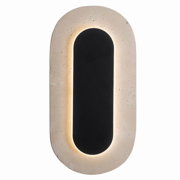 Ścienna lampa kamiennaTRAVERTINO W0393 LED 10W 3000K biała czarna