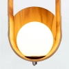 Kulista lampa ścienna Sfera QN-SFERA-WB-L-TEAK do salonu brązowy biały