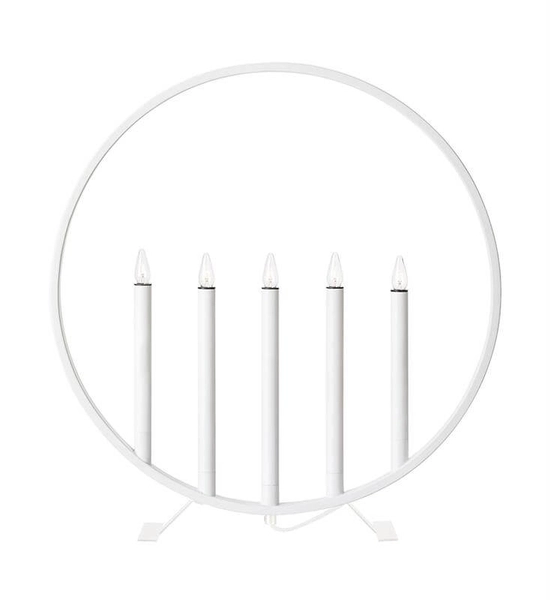 Świecznik stołowy biały Surround okrągły ring candle biały