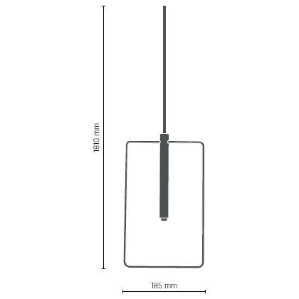 Wisząca lampa FARO 0545 prostokątna metalowy zwis ramka frame złoty